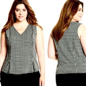 Lane Bryant Houndstooth vest zipper 14 16